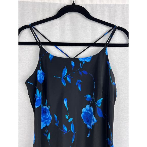 Vintage Fashion Bug Dress Y2K Slip Mini Dark Floral Lace Up Whimsigoth Going Out - Picture 3 of 6